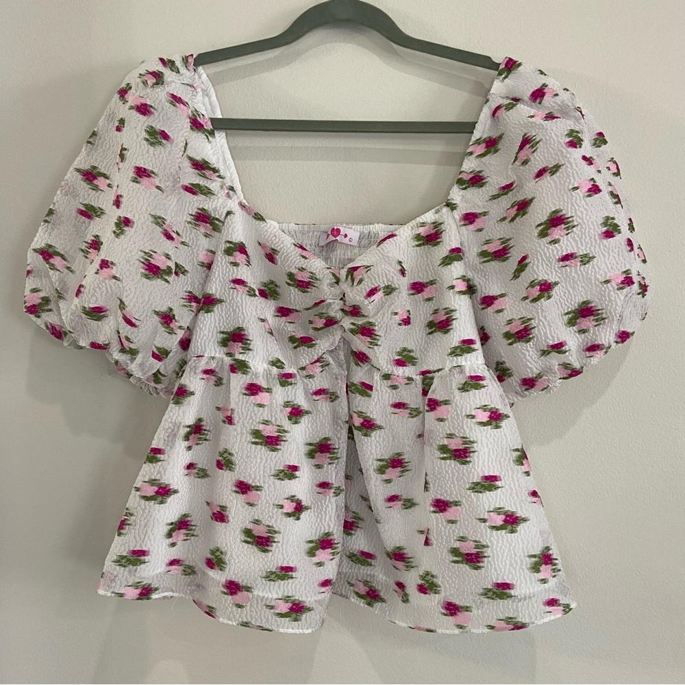 💥SOLD💥BuddyLove Blakely Peplum Short Sleeve Top - Calla Lily - Picture 5 of 13